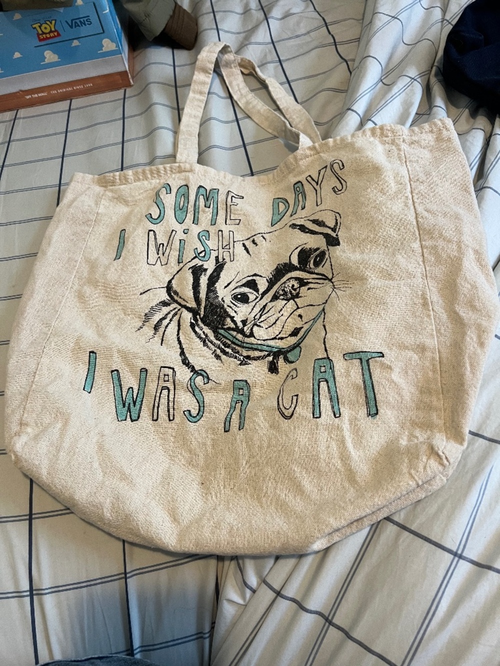Cotton on pug tote bag